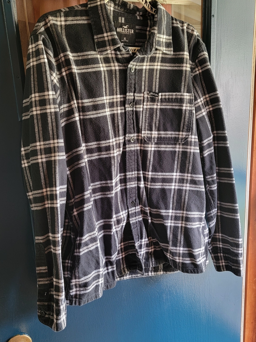 Hollister Black & White Flannel Shirt